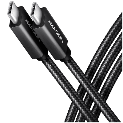 Axagon Data and charging USB 480Mbps cable length 2 m. PD 240W, 5A. Black braided.