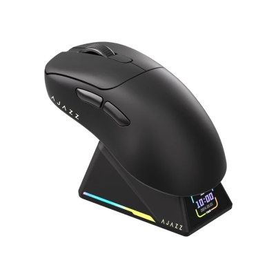 Мишка Ajazz AJ179 APEX - 8K, Magnetic Charging Dock, Black, с кабел и безжична WiFi+BT