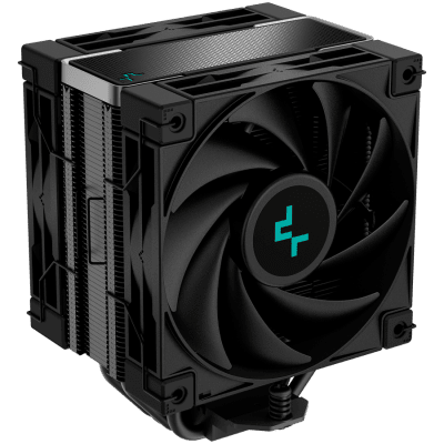 DeepCool AK400 ZERO DARK PLUS, CPU Air Cooler, 2x120mm FDB PWM Fan, Core Touch Technology 2.0, 4 Heatpipes, LGA1851/1700/1200/115x, AMD AM5/AM4, 127x123x155 mm(LxWxH), 3Y, R-AK400-BKNNMD-G-1