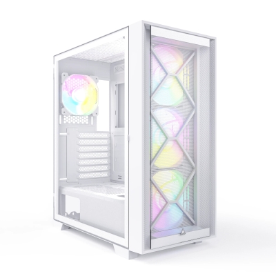 Кутия Montech AIR 1000 PREMIUM, ATX, TG, 2 Front Panels, 4x120mm ARGB Fans, White
