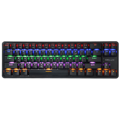 Клавиатура Delux KM32 механична геймърска USB Type-C/Bluetooth v5.0 Rainbow RGB LED