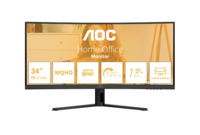 Монитор AOC CU34B3E - 34" Curved 1500R, VA, WLED, 3440x1440@120Hz, 4ms GtG, 1ms MPRT