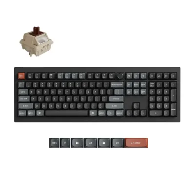 Механичка клавиатура Keychron V6 Ultra 8K - Silk POM Switch Brown, с кабел и безжична WiFi+BT
