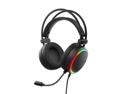 Слушалки Genesis Headset Neon 614 With Microphone RGB Illumination Black USB, с кабел