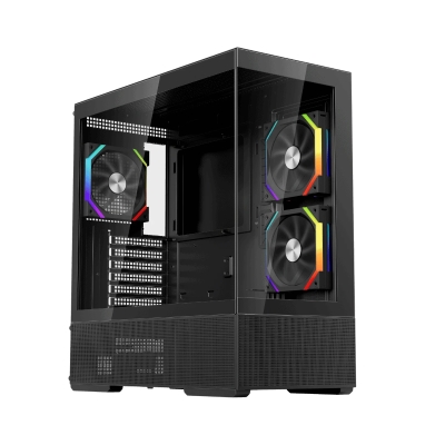 Кутия 1stPlayer Crystal Vision CV7 Black, ATX, 5 fans included