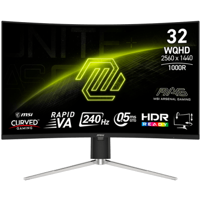 Монитор MSI MAG 325CQRXF E2 (9S6-3DC84T-001) - 31.5" (80.01cm) VA, 2560x1440, 240Hz, WQHD, 1ms