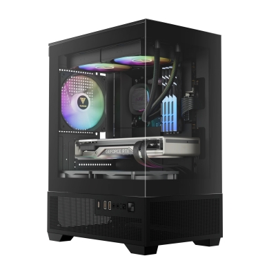 Кутия Gamdias AURA GC9M Elite, mATX - 3 x 120 mm A-RGB, USB-C, Tempered Glass