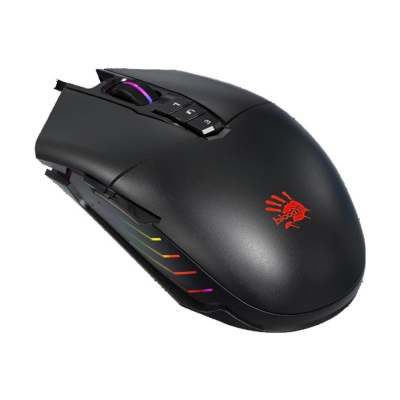 Мишка A4 P91 PRO BLOODY RGB BLACK, оптична (16000 dpi), USB, 6 бутона, гейминг, RGB подсветка, черна