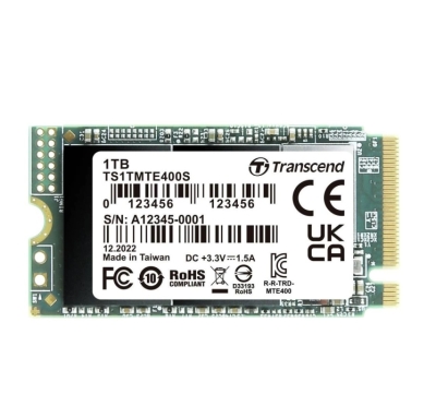 SSD диск Transcend 1TB, M.2 2242, PCIe Gen3x4, NVMe, 3D TLC, DRAM-less
