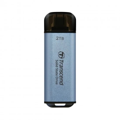 SSD диск Transcend 2TB, USB External SSD, ESD300C, USB 10Gbps, Type C, Sky Blue