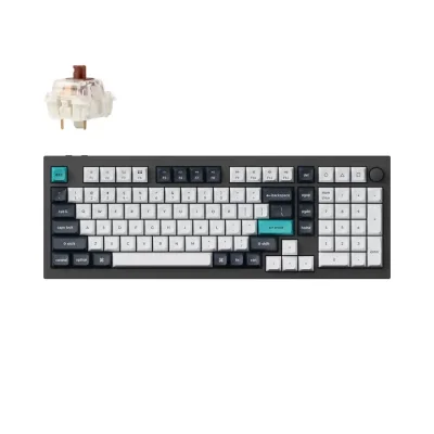 Механична клавиатура Keychron Q5 Max QMK Carbon Black - Gateron Jupiter Brown, с кабел и безжична WiFi+BT