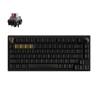 Механична клавиатура Keychron Black Myth Wukong - TTC Golden Pink Switch, с кабел и безжична WiFi+BT