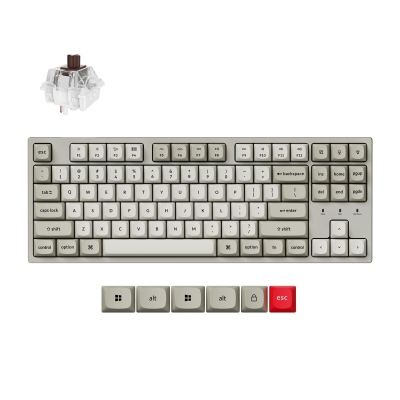 Механична клавиатура Keychron C1 Pro 8K QMK - Super Brown Switch, с кабел