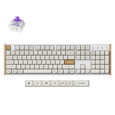 Механична клавиатура Keychron K10 HE Magnetic Switch - White Special Edition, с кабел и безжична WiFi+BT