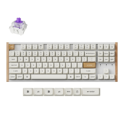 Механична клавиатура Keychron K8 HE Magnetic Switch - White Special Edition, с кабел и безжична WiFi+BT