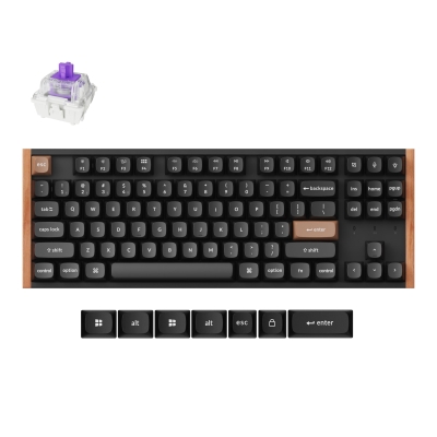 Механична клавиатура Keychron K8 HE Magnetic Switch - Black Special Edition, с кабел и безжична WiFi+BT