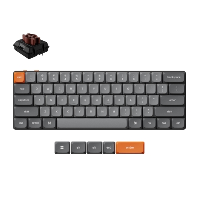 Механична клавиатура Keychron K9 Max QMK HS 60% Keychron Milk POM Switch Brown RGB, с кабел и безжична WiFi+BT
