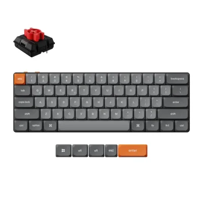 Механична клавиатура Keychron K9 Max QMK HS 60% Keychron Milk POM Switch Red RGB, с кабел и безжична WiFi+BT
