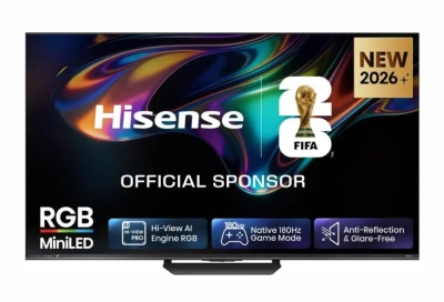 Телевизор Hisense UR8S - 55" 4K Ultra HD 3840x2160, RGB Mini Led , DLED, Quantum Dot, 180Hz, IPS, HDR 10+, HLG, Dolby Vision IQ