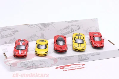 Колички 5-Car Set Ferrari red / yellow 1:64 (Bburago)
