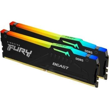 Памет Kingston 64GB 6400MT/s DDR5 CL32 DIMM (Kit of 2) FURY Beast RGB XMP
