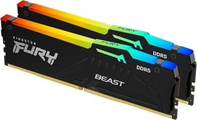 Памет Kingston 32GB 6400MT/s DDR5 CL32 DIMM (Kit of 2) FURY Beast RGB EXPO