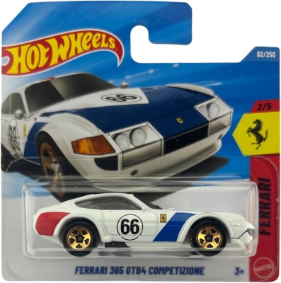 Количка Ferrari 365 GTB4 Competizione White 1:64 (Hot Wheels)