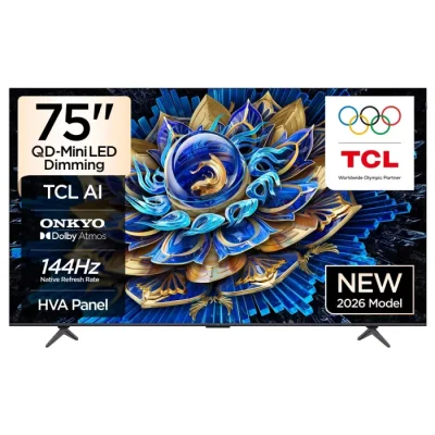 Телевизор TCL 75P8L - 75", 4K, 144Hz Native Refresh Rate, QLED, HVA Panel, TCL Ai, Slim & Unibody