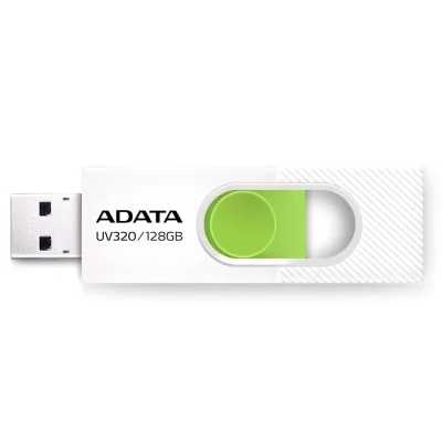 Памет 128GB USB Flash Drive, A-Data UV320 (AUV320-128G-RWHGN), USB 3.2, бяла
