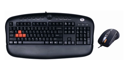 Комплект клавиатура и мишка A4Tech KX-2810BK, оптична (2000 dpi), макро бутони, USB, PS2