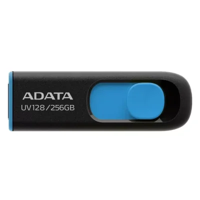 Памет 256GB USB Flash Drive, A-Data UV128, USB 3.2, черна/синя