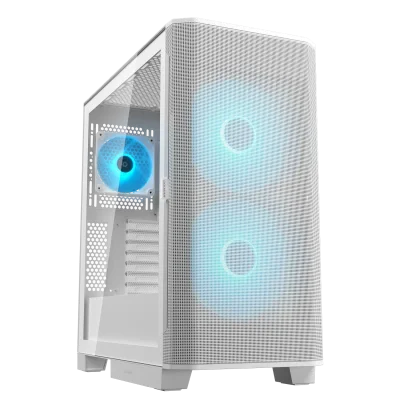 Кутия COUGAR AIRFACE FLO RGB PC Case, Mid Tower, E-ATX, 3 fans included, White