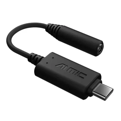 Адаптер MediaRange Asus AI NC MIC (90YH02L1-B2UA00), от USB-C(м) към AUX(ж), технология за шумопотискане, черен