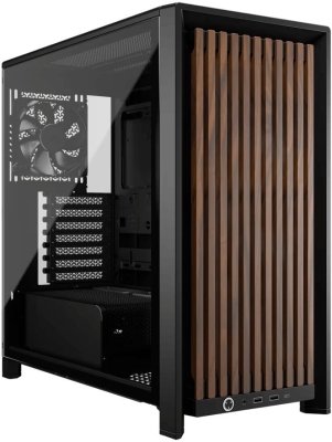 Кутия Corsair FRAME 4000D RS Wood Mid-Tower, E-ATX, Black/Walnut, 4 fans included