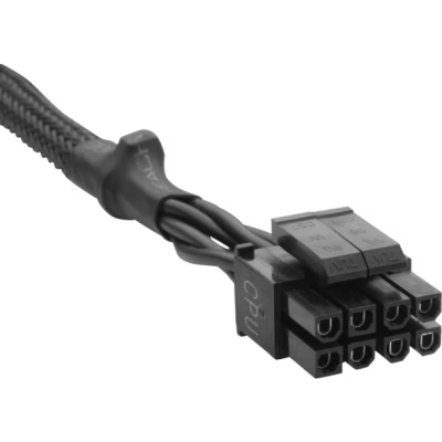 Type 4 Sleeved black 8-pin (4+4) ATX12V/EPS12V Cable, compatible with all CORSAIR type 4 pin out PSU