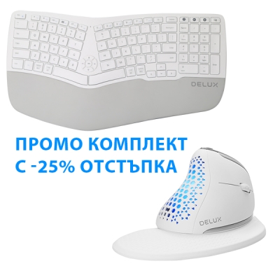 Комплект клавиатура Delux GM902 White 2.4G+BT 5.0 и мишка Delux M618XSD White