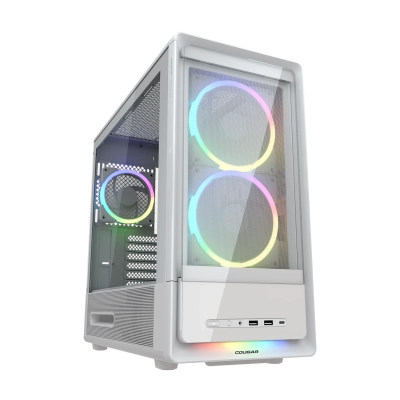 Кутия COUGAR DUOAIR RGB, Mid Tower, ATX, White, 5 fans included