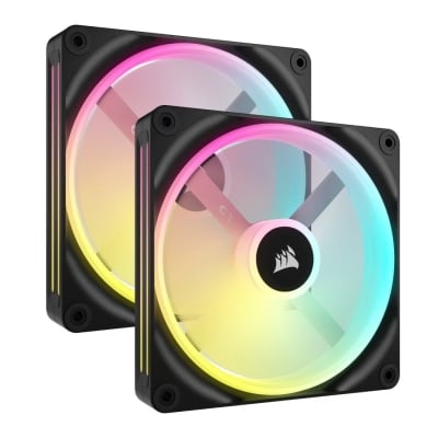 Вентилатори CORSAIR QX RGB Series, iCUE LINK QX140 RGB, 140mm Magnetic Dome RGB Fan, Dual Fan Kit