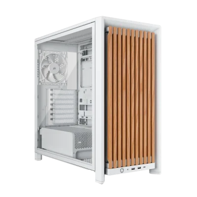 Кутия Corsair FRAME 4000D RS Wood Mid-Tower, E-ATX, White/Oak, 4 fans included