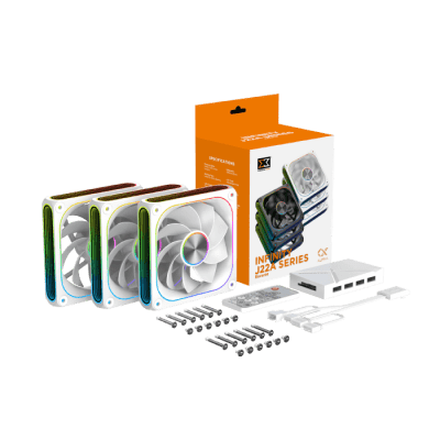 Вентилатори Xigmatek Infinity J22A Arctic Reverse EN49842, 3PCS J22A PWM Fans, ARGB & PWM Remote Control