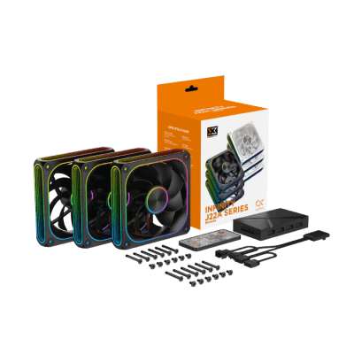 Вентилатори Xigmatek Infinity J22A Reverse EN49828, 3PCS J22A PWM Fans, ARGB & PWM Remote Control