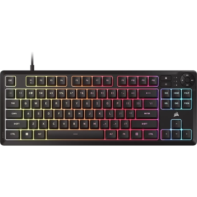 Клавиатура CORSAIR K55 CORE TKL RGB Gaming Keyboard, Backlit Zoned RGB LED, Rubberdome, с кабел