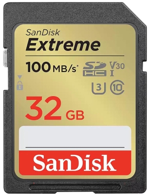 SanDisk Extreme 32GB SDHC Memory Card + 1 year RescuePRO Deluxe up to 100MB/s & 60MB/s Read/Write speeds, UHS-I, Class 10, U3, V30 - Twin-pack