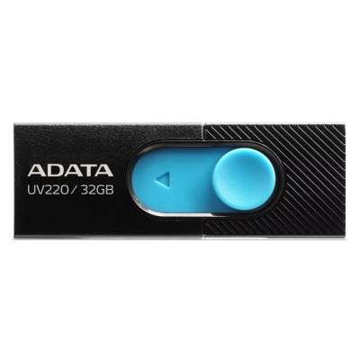 Памет 32GB USB Flash Drive, A-Data UV220, USB 2.0, черна/синя