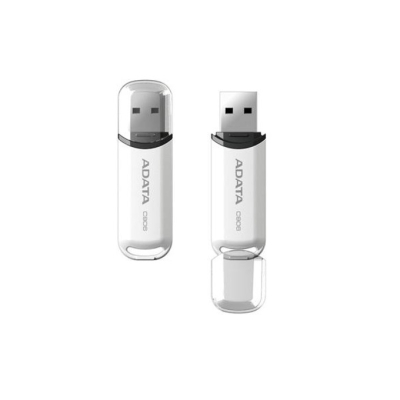 Памет 32GB USB Flash Drive, Adata C906, USB 2.0, бялa