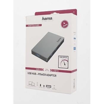 USB hub HAMA, USB 3.0, 4 ports, 5Gbit/s, with power adapter