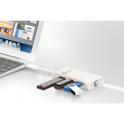 USB hub J5create JCH471, 3-ports, USB-C 3.1, USB-A 3.0, Gigabit Ethernet