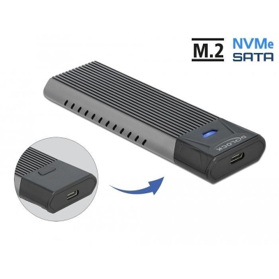 Delock, M.2 NVMe PCIe or SATA SSD, USB-C 3.2 Gen 2