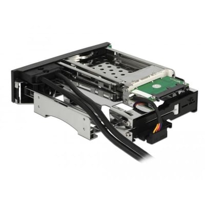 Delock 5.25″, 1 x 2.5″ + 1 x 3.5″ SATA HDD + 2 x USB 3.0 ports