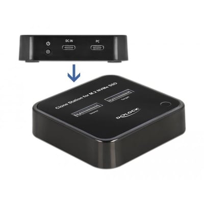 Delock M.2, 2 x M.2 NVMe, PCIe SSD, Cloning